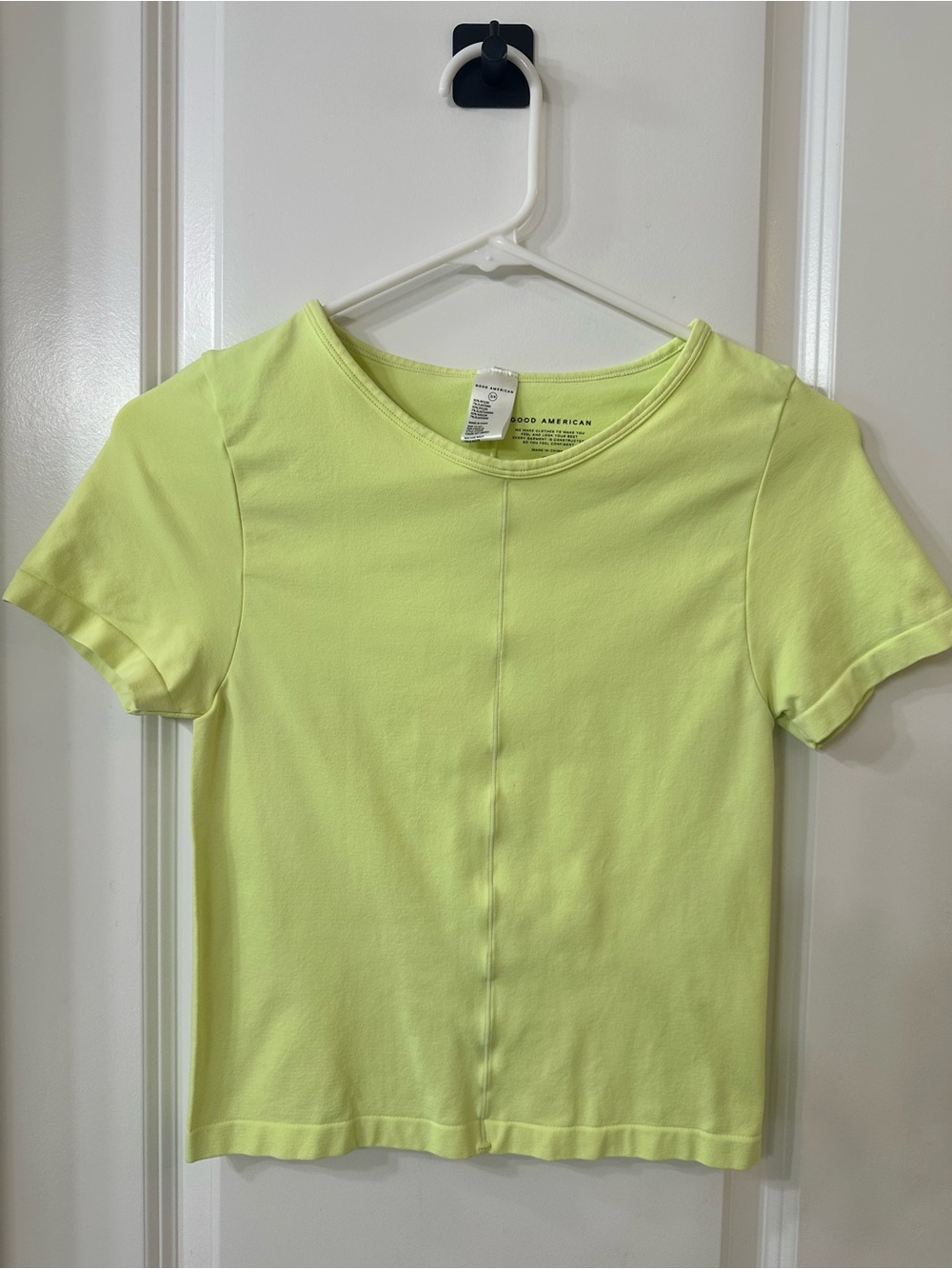 Good American Neon Lime Short Sleeve Crew Tee